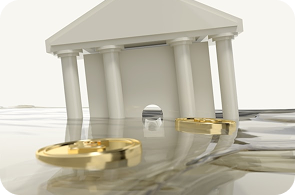 Building and money, representing fixed deposit